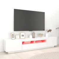 Produktbild för TV-bänk med LED-belysning vit 200x35x40 cm