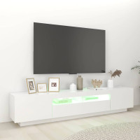 Produktbild för TV-bänk med LED-belysning vit 200x35x40 cm