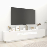 Produktbild för TV-bänk med LED-belysning vit 200x35x40 cm