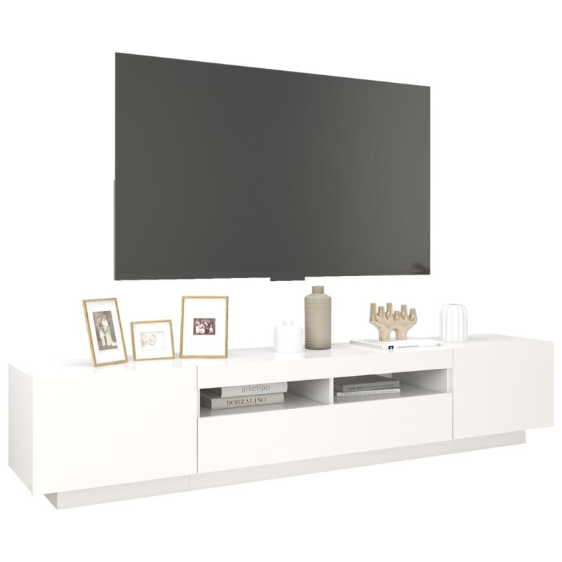 Produktbild för TV-bänk med LED-belysning vit 200x35x40 cm