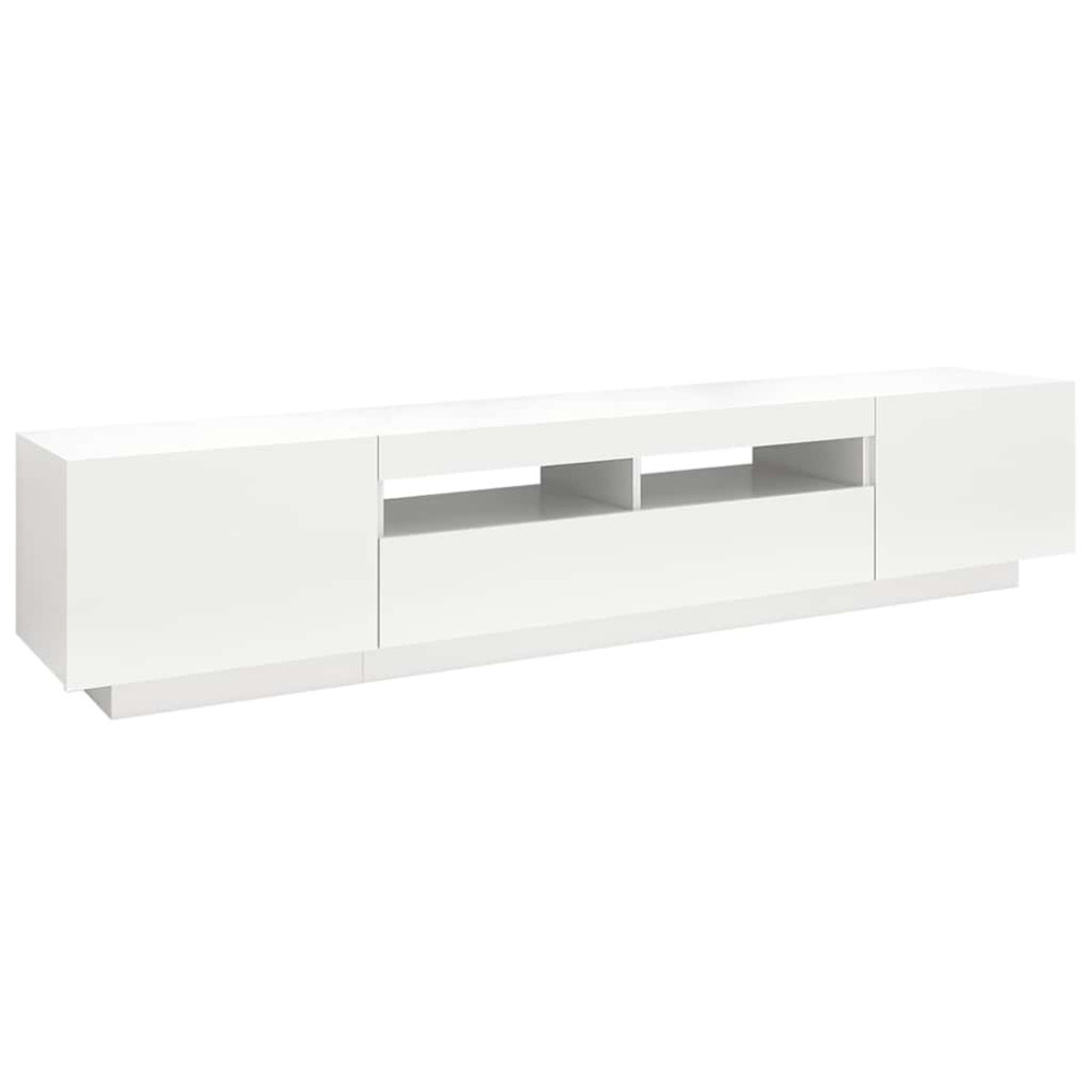 Produktbild för TV-bänk med LED-belysning vit 200x35x40 cm