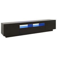 Miniatyr av produktbild för TV-bänk med LED-belysning svart 200x35x40 cm