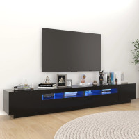 Produktbild för TV-bänk med LED-belysning svart 260x35x40 cm