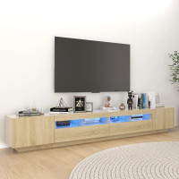 Produktbild för TV-bänk med LED-belysning sonoma-ek 260x35x40 cm