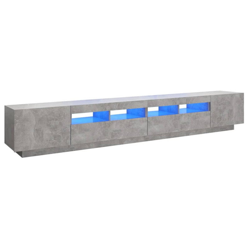 Produktbild för TV-bänk med LED-belysning betonggrå 260x35x40 cm