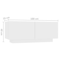 Produktbild för TV-bänk med LED-belysning vit 300x35x40 cm