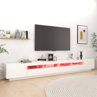 Produktbild för TV-bänk med LED-belysning vit 300x35x40 cm
