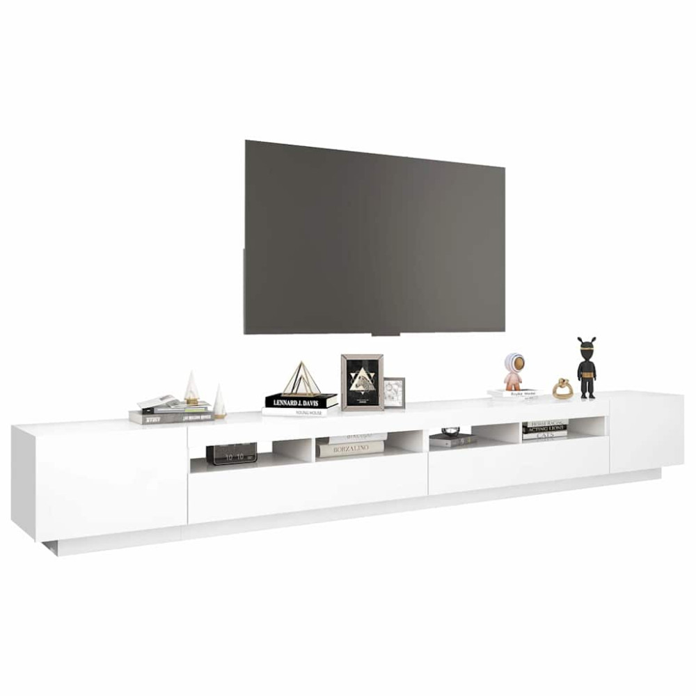 Produktbild för TV-bänk med LED-belysning vit 300x35x40 cm