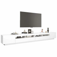 Produktbild för TV-bänk med LED-belysning vit 300x35x40 cm
