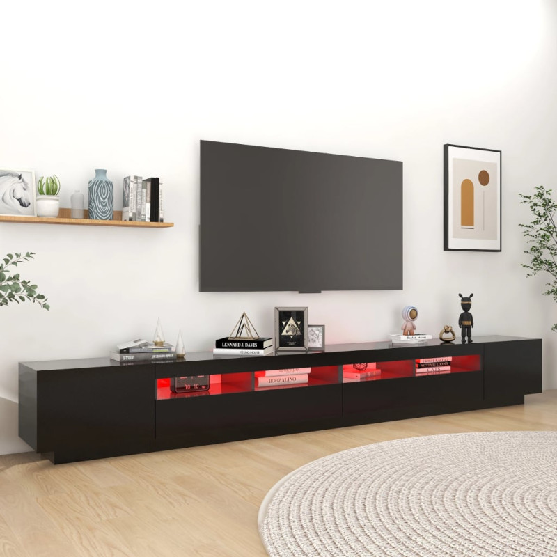 Produktbild för TV-bänk med LED-belysning svart 300x35x40 cm