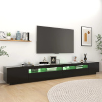 Miniatyr av produktbild för TV-bänk med LED-belysning svart 300x35x40 cm