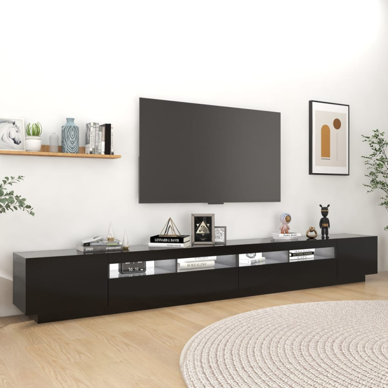 Produktbild för TV-bänk med LED-belysning svart 300x35x40 cm