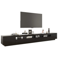 Miniatyr av produktbild för TV-bänk med LED-belysning svart 300x35x40 cm
