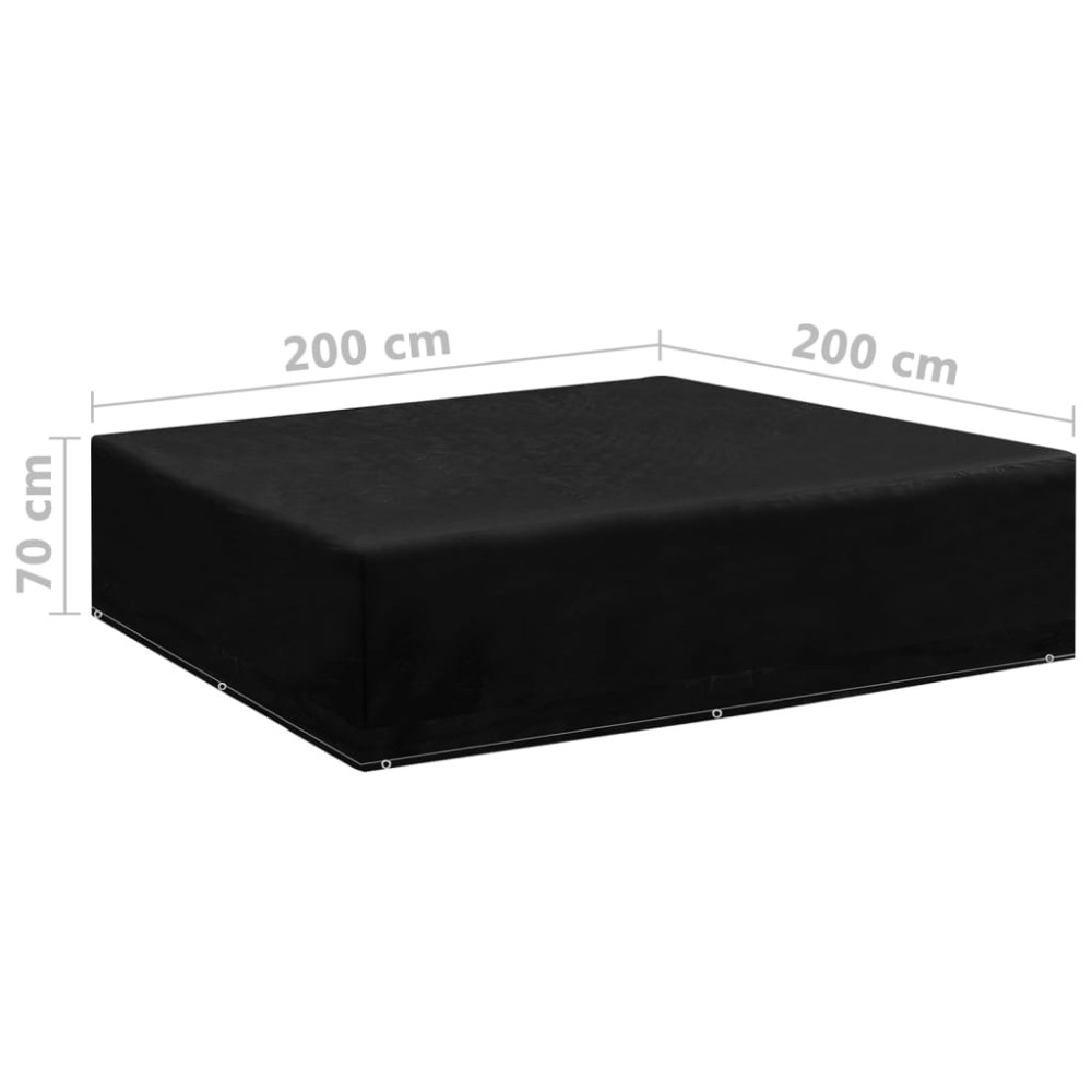 Produktbild för Överdrag för trädgårdsmöbler 2 st 8 öljetter 200x200x70 cm