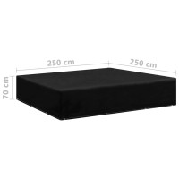 Produktbild för Överdrag för trädgårdsmöbler 2 st 12 öljetter 250x250x70 cm