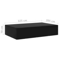 Produktbild för Överdrag för trädgårdsmöbler 2 st 12 öljetter 325x205x70 cm