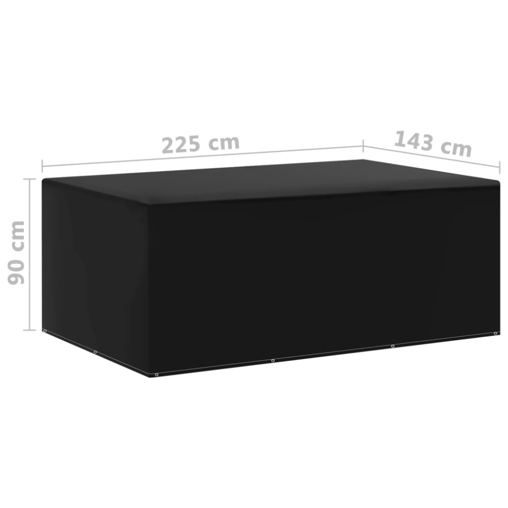 Produktbild för Överdrag för trädgårdsmöbler 2 st 7 öljetter 225x143x90 cm