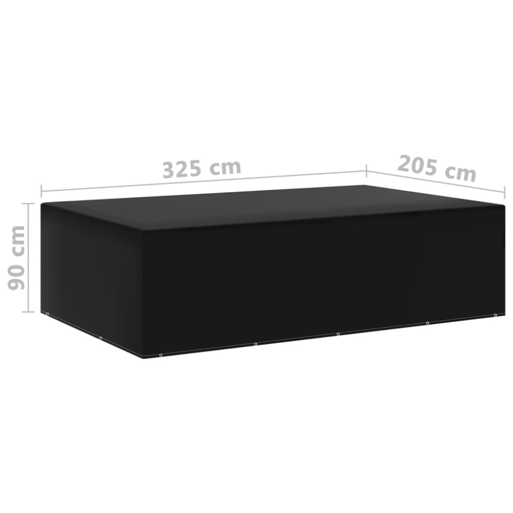 Produktbild för Överdrag för trädgårdsmöbler 2 st 12 öljetter 325x205x90 cm