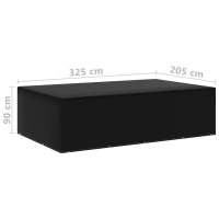 Produktbild för Överdrag för trädgårdsmöbler 2 st 12 öljetter 325x205x90 cm