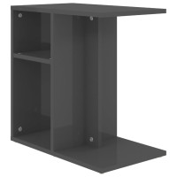 Produktbild för Sidobord grå högglans 50x30x50 cm konstruerat trä
