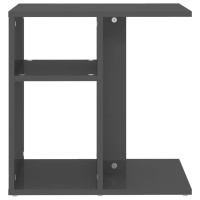 Produktbild för Sidobord grå högglans 50x30x50 cm konstruerat trä