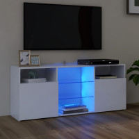 Produktbild för TV-bänk med LED-belysning vit 120x30x50 cm