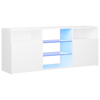 Produktbild för TV-bänk med LED-belysning vit 120x30x50 cm