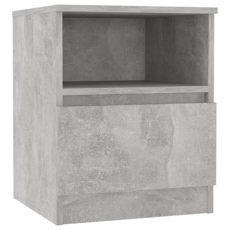 Produktbild för Sängbord betonggrå 40x40x50 cm spånskiva