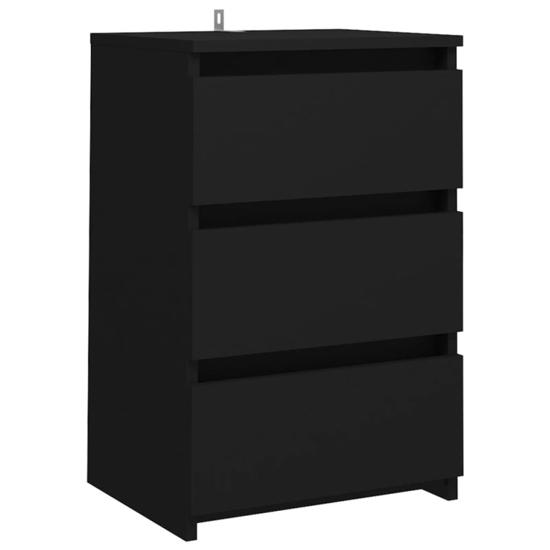 Produktbild för Sängbord svart 40x35x62,5 cm konstruerat trä