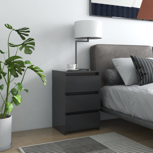vidaXL Sängbord grå 40x35x62,5 cm spånskiva