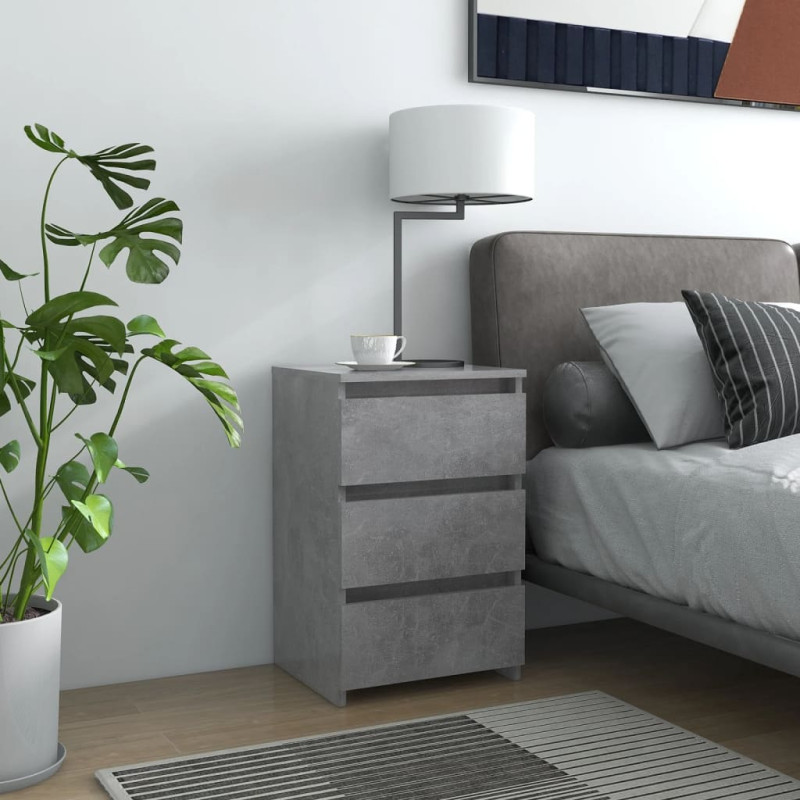 Produktbild för Sängbord betonggrå 40x35x62,5 cm konstruerat trä