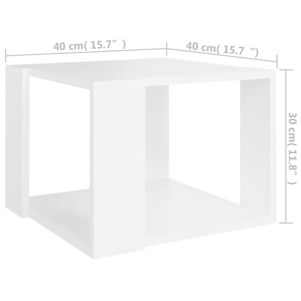 Produktbild för Soffbord vit 40x40x30 cm konstruerat trä