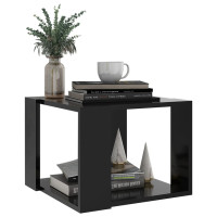 Produktbild för Soffbord svart 40x40x30 cm konstruerat trä