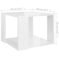Produktbild för Soffbord vit högglans 40x40x43 cm konstruerat trä