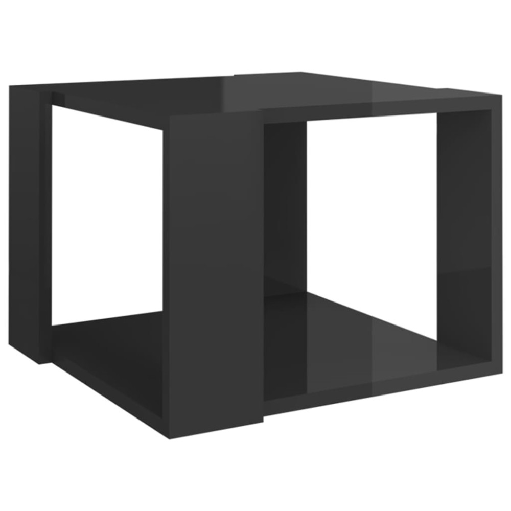 Produktbild för Soffbord grå högglans 40x40x30 cm konstruerat trä