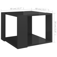 Produktbild för Soffbord grå högglans 40x40x30 cm konstruerat trä