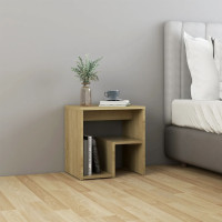 Miniatyr av produktbild för Sängbord sonoma-ek 40x30x40 cm konstruerat trä
