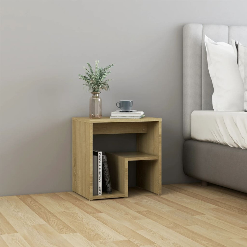 Produktbild för Sängbord sonoma-ek 40x30x40 cm konstruerat trä