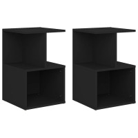 Miniatyr av produktbild för Sängbord 2 st svart 35x35x55 cm konstruerat trä