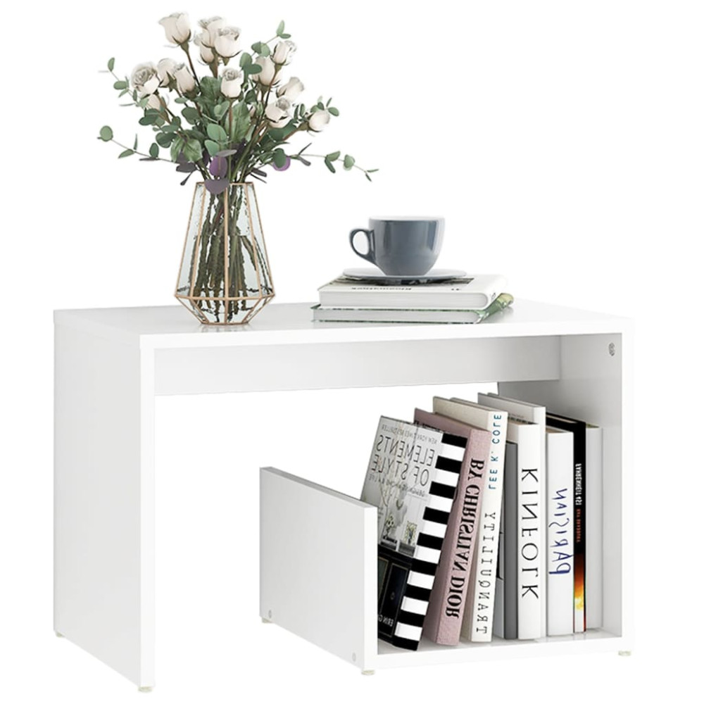 Produktbild för Sidobord vit 59x36x38 cm konstruerat trä