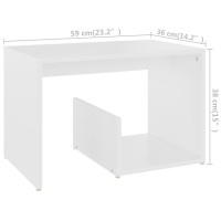 Produktbild för Sidobord vit 59x36x38 cm konstruerat trä