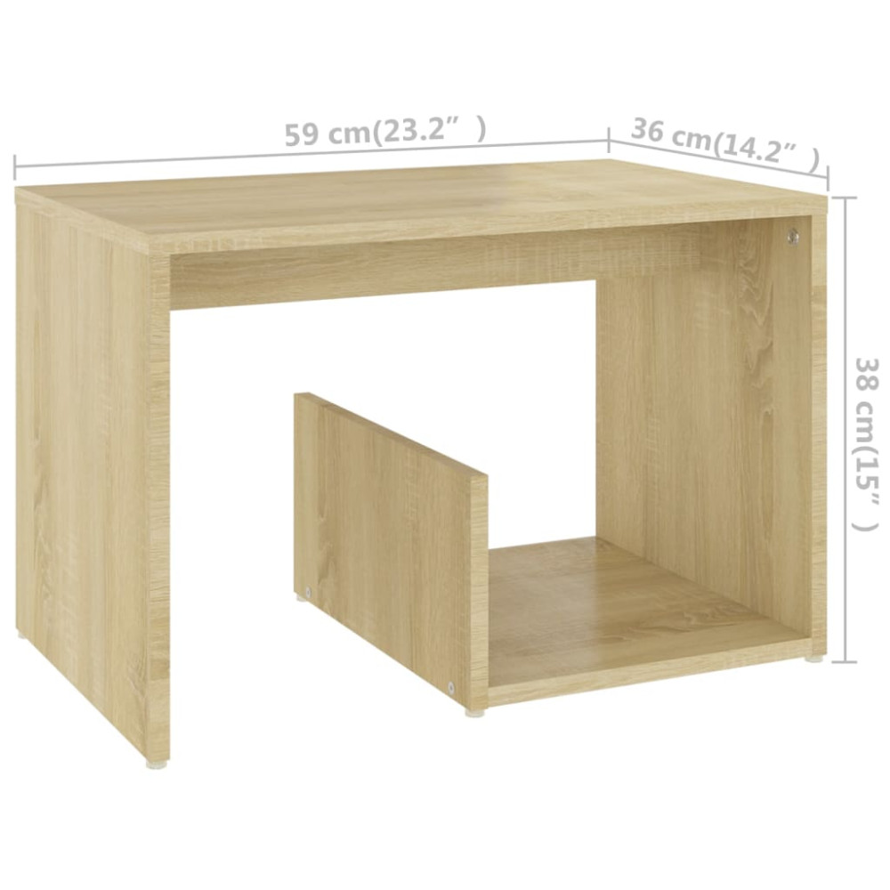 Produktbild för Sidobord sonoma-ek 59x36x38 cm konstruerat trä