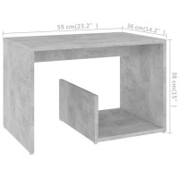 Produktbild för Sidobord betonggrå 59x36x38 cm konstruerat trä