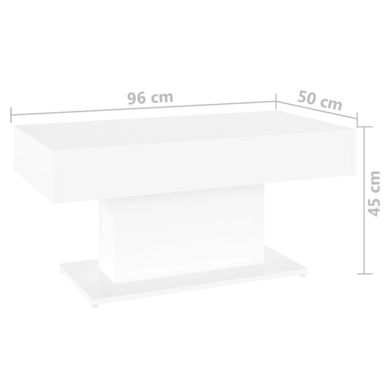 Produktbild för Soffbord vit 96x50x45 cm konstruerat trä