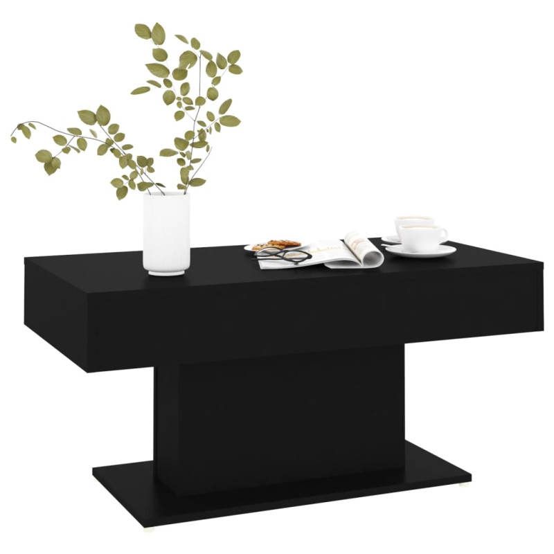 Produktbild för Soffbord svart 96x50x45 cm konstruerat trä