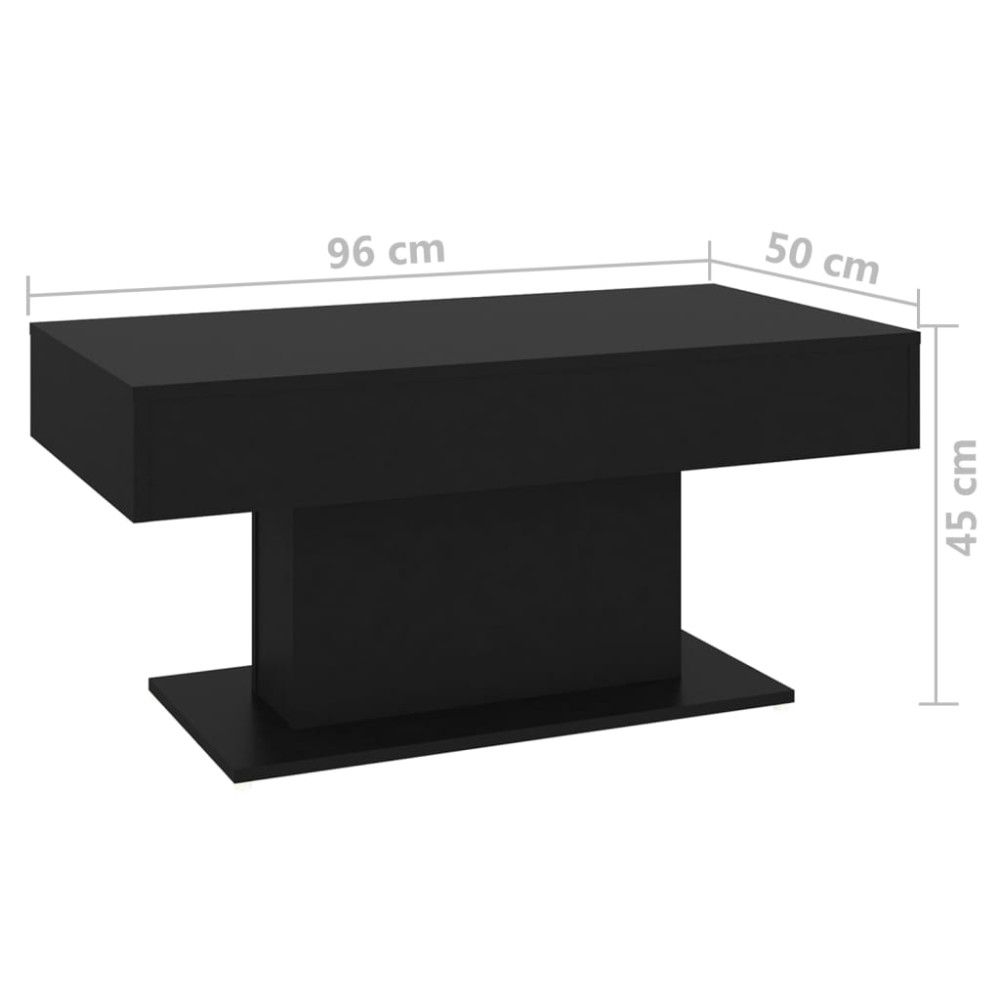 Produktbild för Soffbord svart 96x50x45 cm konstruerat trä