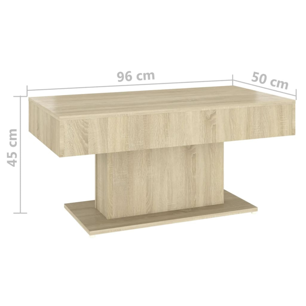 Produktbild för Soffbord sonoma-ek 96x50x45 cm konstruerat trä