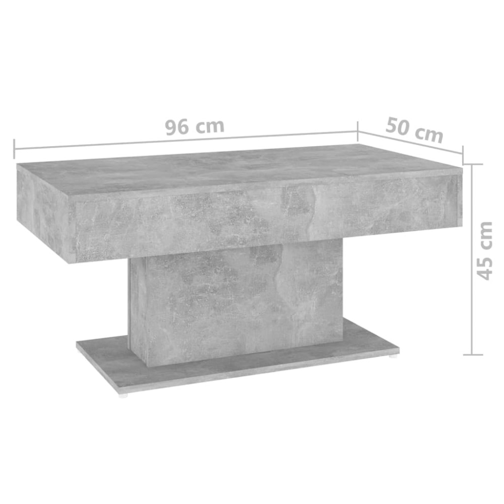 Produktbild för Soffbord betonggrå 96x50x45 cm konstruerat trä