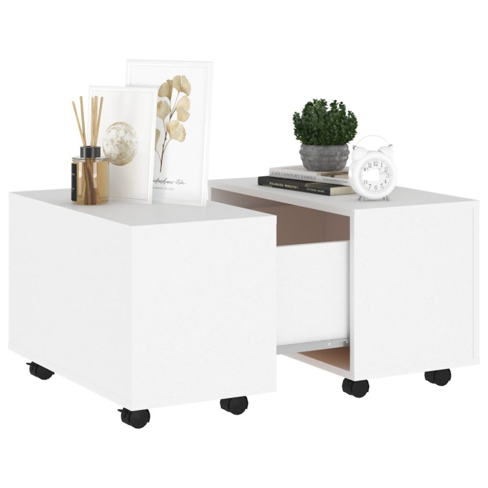 Produktbild för Soffbord vit 60x60x38 cm konstruerat trä
