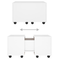 Produktbild för Soffbord vit 60x60x38 cm konstruerat trä